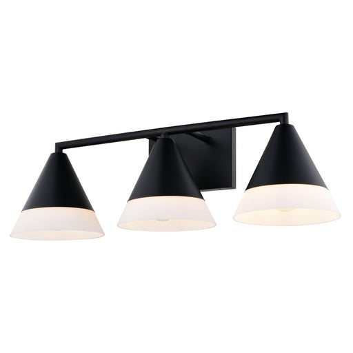 Vaxcel Winthrop 25.25" 3 Light Vanity, Matte Black/White - W0507