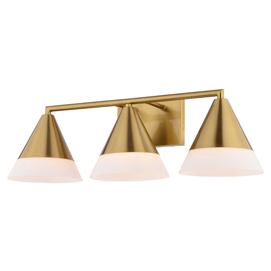 Vaxcel Winthrop 25.25" 3 Light Vanity, Harvest Gold/White - W0508