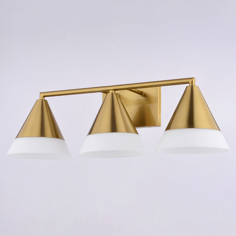 Vaxcel Winthrop 25.25" 3 Light Vanity, Harvest Gold/White