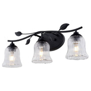 Vaxcel Fairwood 21"W 3 Light Vanity, Matte Black/Clear - W0511