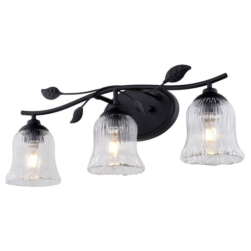 Vaxcel Fairwood 21"W 3 Light Vanity, Matte Black/Clear - W0511
