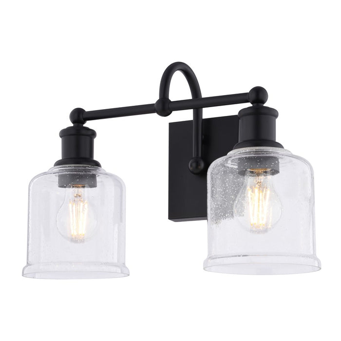 Vaxcel Northbrook 16"W 2 Light Vanity, Matte Black/Clear - W0513