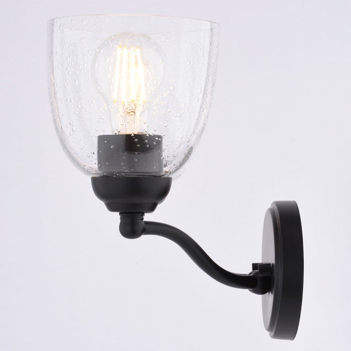 Vaxcel Bellwood 13.5"W 2 Light Vanity, Matte Black/Clear