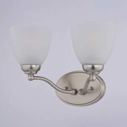 Vaxcel Bellwood 13.5"W 2 Light Vanity, Satin Nickel/White