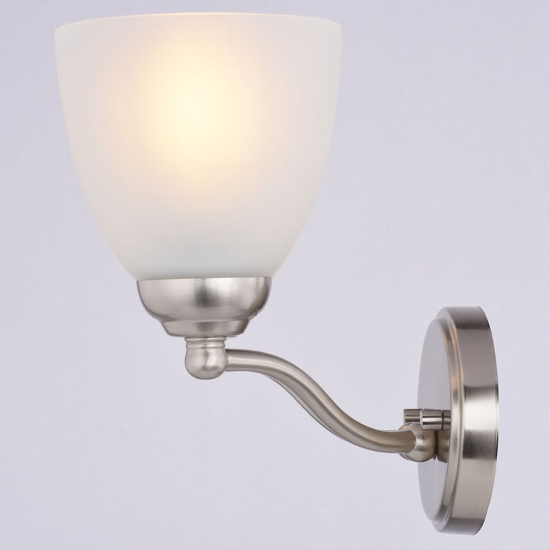Vaxcel Bellwood 13.5"W 2 Light Vanity, Satin Nickel/White