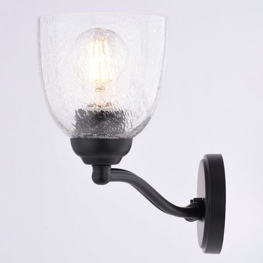 Vaxcel Bellwood 21.5"W 3 Light Vanity, Matte Black/Clear