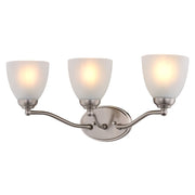Vaxcel Bellwood 21.5"W 3 Light Vanity, Satin Nickel/White - W0520