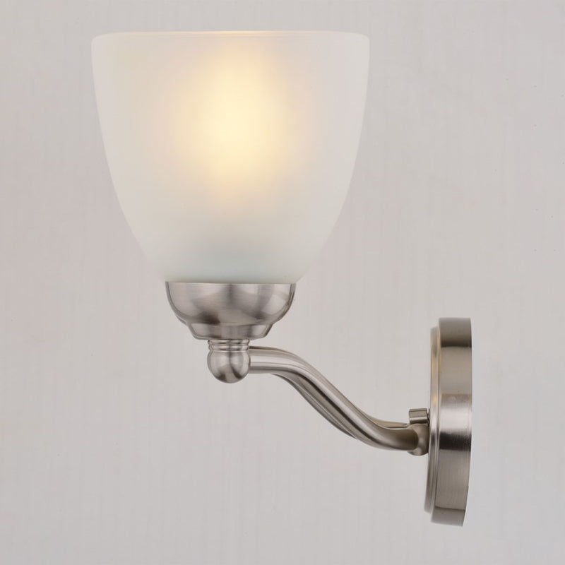 Vaxcel Bellwood 21.5"W 3 Light Vanity, Satin Nickel/White