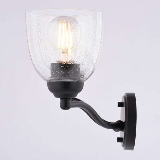 Vaxcel Bellwood 28"W 4 Light Vanity, Matte Black/Clear