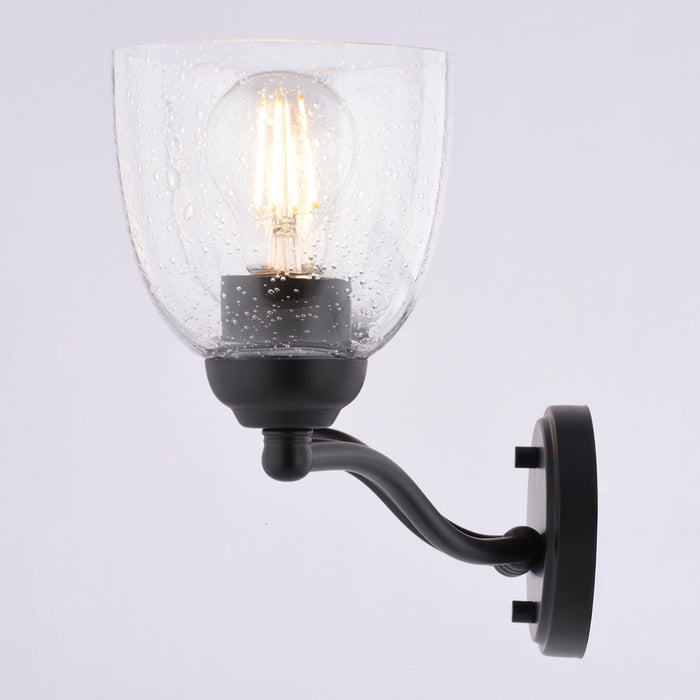 Vaxcel Bellwood 28"W 4 Light Vanity, Matte Black/Clear