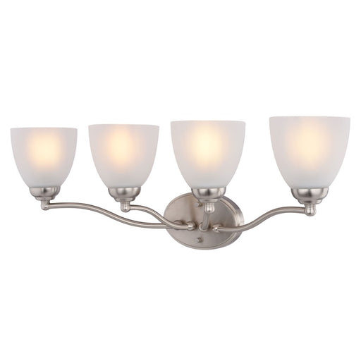 Vaxcel Bellwood 28"W 4 Light Vanity, Satin Nickel/White - W0522