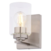 Vaxcel Park Ridge 5.25"W 1 Light Vanity, Satin Nickel/Clear - W0524
