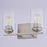 Vaxcel Park Ridge 13"W 2 Light Vanity, Satin Nickel/Clear