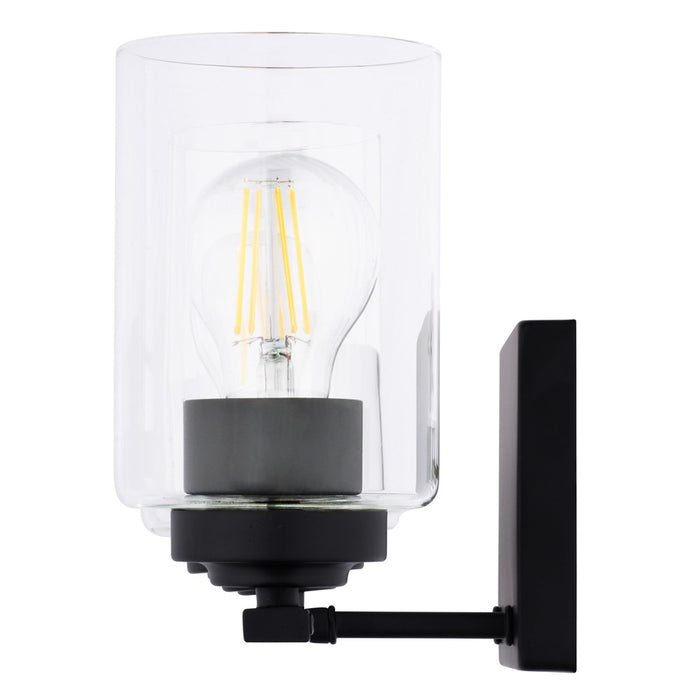 Vaxcel Park Ridge 20"W 3 Light Vanity, Matte Black/Clear