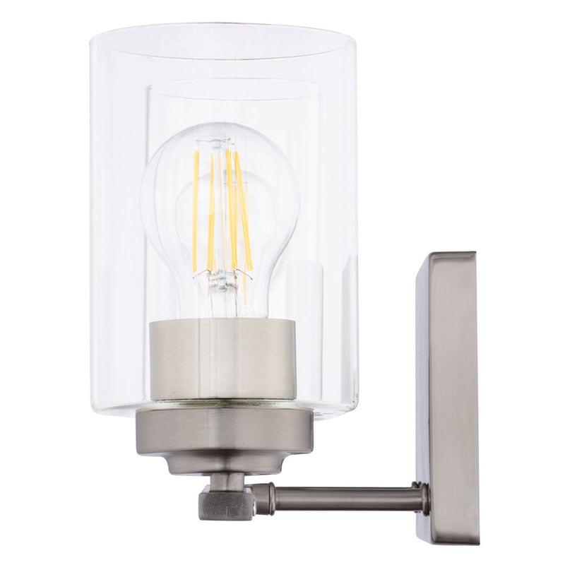 Vaxcel Park Ridge 20"W 3 Light Vanity, Satin Nickel/Clear