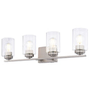 Vaxcel Park Ridge 27.5"W 4 Light Vanity, Satin Nickel/Clear - W0530