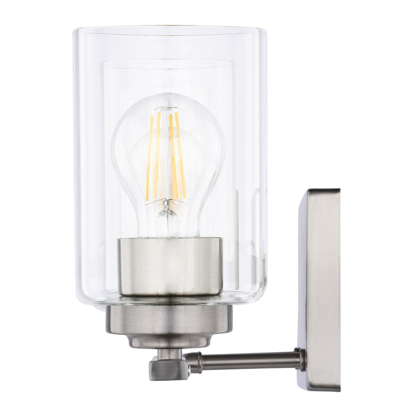 Vaxcel Park Ridge 27.5"W 4 Light Vanity, Satin Nickel/Clear