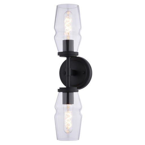 Vaxcel Warren 18.5" 2 Light Wall Light, Matte Black/Clear - W0531
