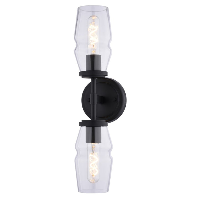 Vaxcel Warren 18.5" 2 Light Wall Light, Matte Black/Clear - W0531