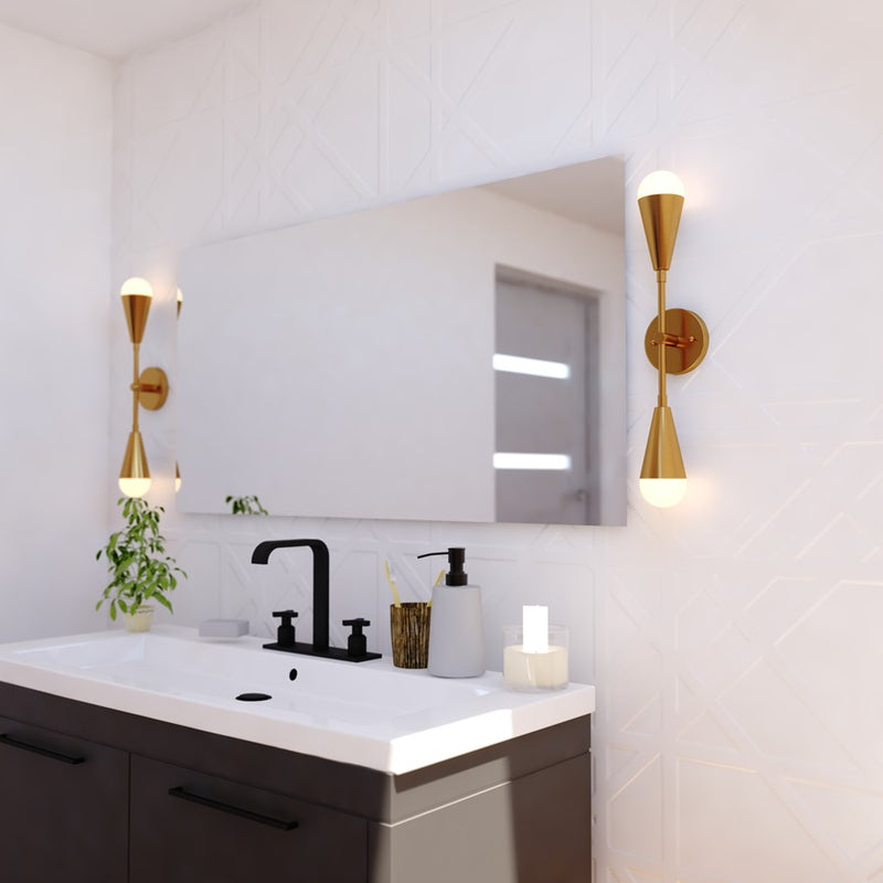 Vaxcel Zurich 18" 2 Light Wall Light, Muted Brass/Gold