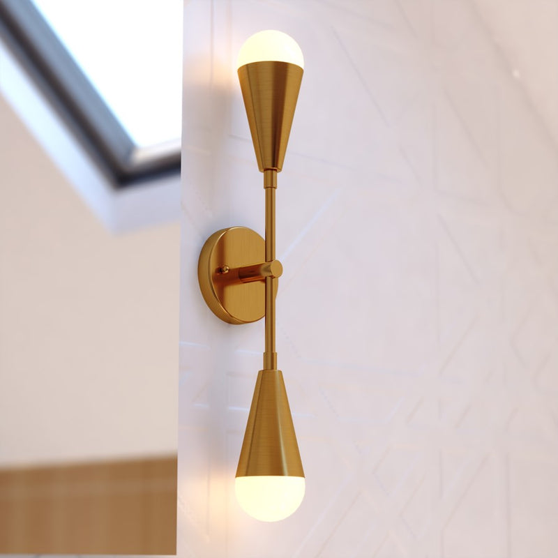 Vaxcel Zurich 18" 2 Light Wall Light, Muted Brass/Gold