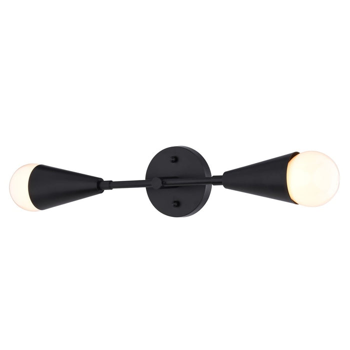 Vaxcel Zurich 18" 2 Light Wall Light, Matte Black/Black - W0534