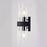 Vaxcel Delevan 14-in H 2 Light Wall Light, Matte Black/Clear