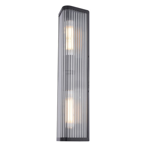 Vaxcel Barbier 22" H 2 Light Wall Light, Matte Black/Clear - W0539