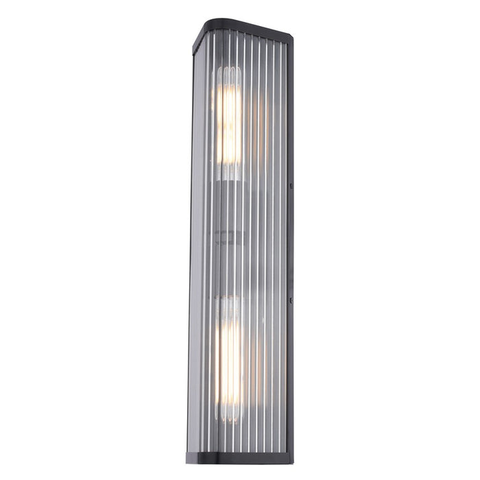 Vaxcel Barbier 22" H 2 Light Wall Light, Matte Black/Clear - W0539