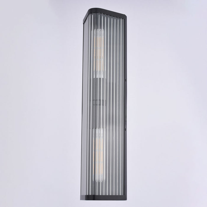 Vaxcel Barbier 22" H 2 Light Wall Light, Matte Black/Clear