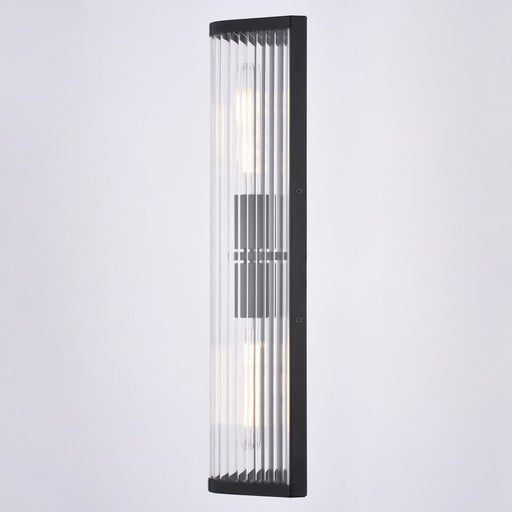 Vaxcel Barbier 22" H 2 Light Wall Light, Matte Black/Clear