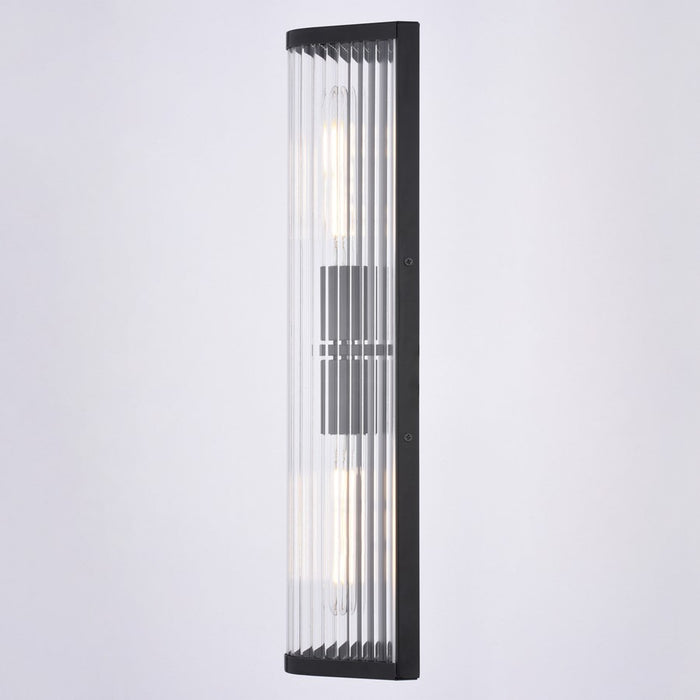 Vaxcel Barbier 22" H 2 Light Wall Light, Matte Black/Clear