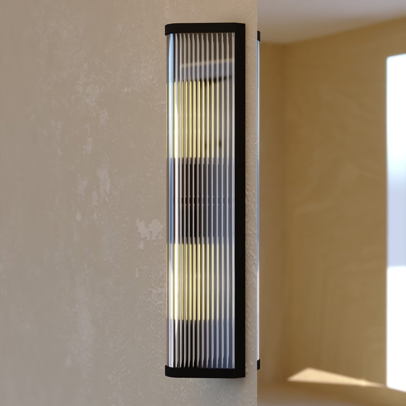 Vaxcel Barbier 22" H 2 Light Wall Light, Matte Black/Clear