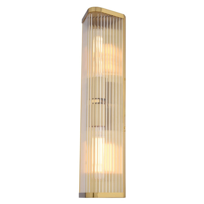 Vaxcel Barbier 22" H 2 Light Wall Light, Antique Gold/Clear - W0541