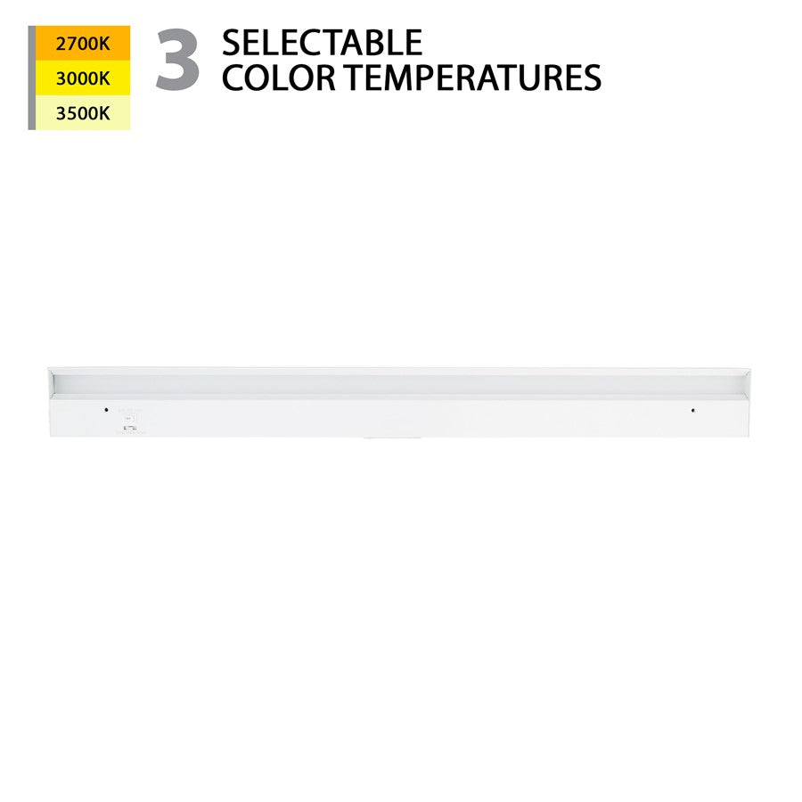 WAC 1Lt LED 30" Bar/3-CCT Selectable/Rocker Switch, White/White - BA-AC30-CS-WT