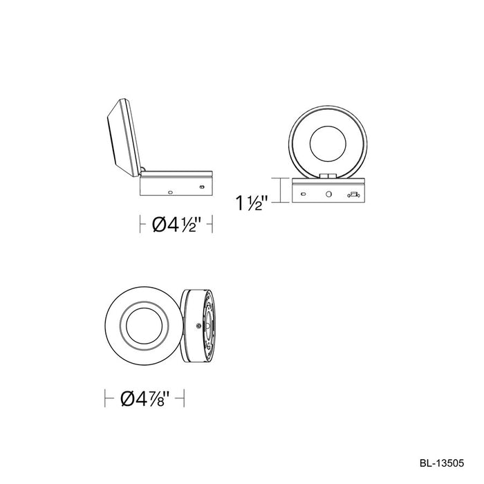 dweLED Flipside 1 Light Reading Light, Aged Brass/White