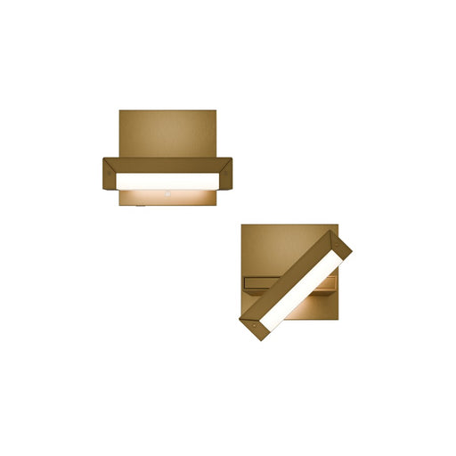 dweLED Mantel 1 Light Reading Light, Aged Brass/White - BL-19506-AB