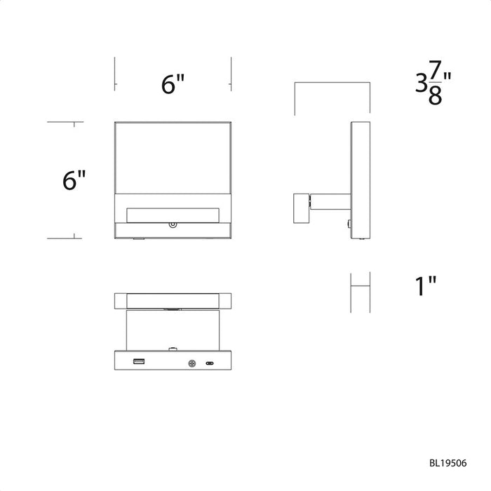 dweLED Mantel 1 Light Reading Light, Aged Brass/White