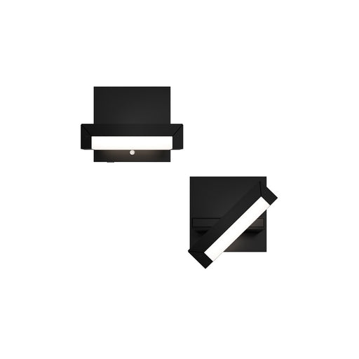 dweLED Mantel 1 Light Reading Light, Black/White - BL-19506-BK