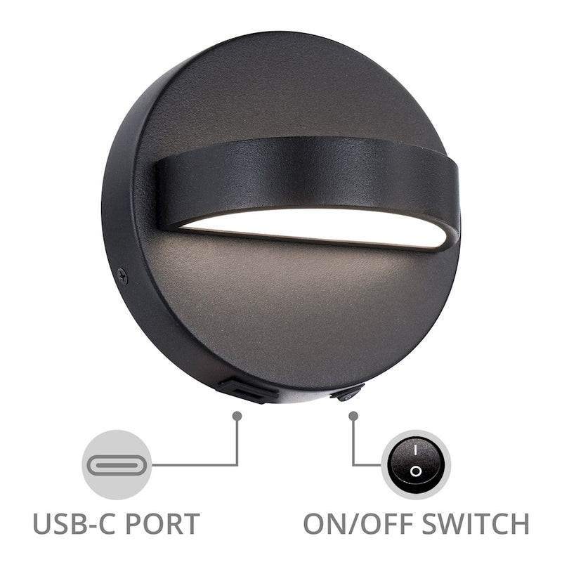 dweLED Wink 6" LED Reading Light 3000K, Black