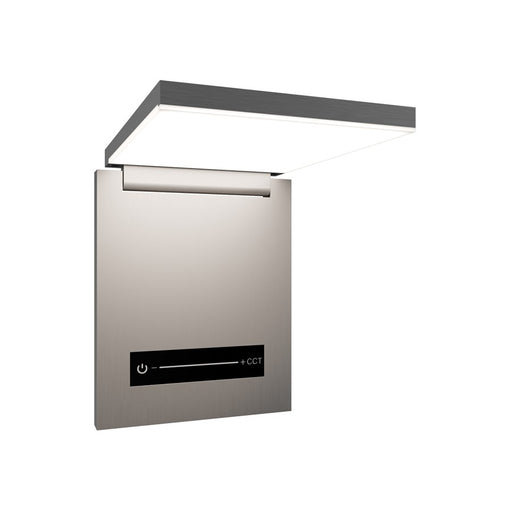 dweLED Flapp 1 Light Reading Light, Brushed Nickel/White - BL-75506-BN