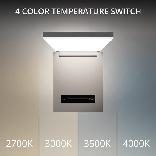 dweLED Flapp 1 Light Reading Light, Brushed Nickel/White