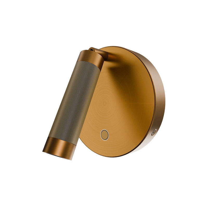 WAC Lighting Erle 1-Light Reading Light | Modern/Transitional Aged Brass Aluminum and PC Diffuser | Bedroom & Office Task Light | 2.63 | Model BL121606-AB