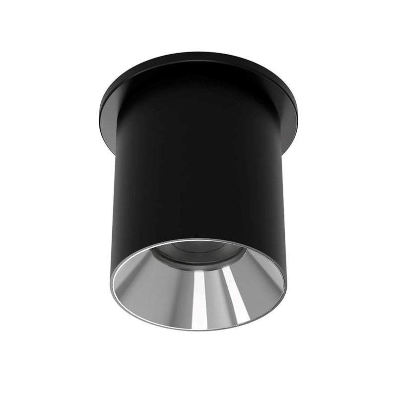 WAC Zoron 1Lt 3.5" RD Flush Mount/Flood Beam Black-Chrome/Clear - C4RT-FCS-BKCH