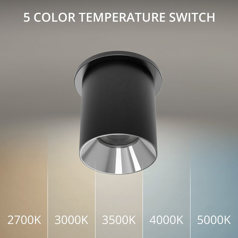 WAC Zoron 1Lt 3.5" RD Flush Mount/Flood Beam Black-Chrome/Clear