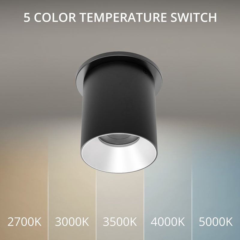WAC Zoron 1Lt 3.5" RD Flush Mount/Flood Beam Black-Haze/Clear