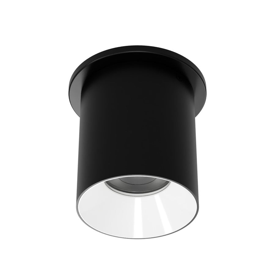 WAC Zoron 1Lt 3.5" RD Flush Mount/Flood Beam Black-White/Clear - C4RT-FCS-BKWT