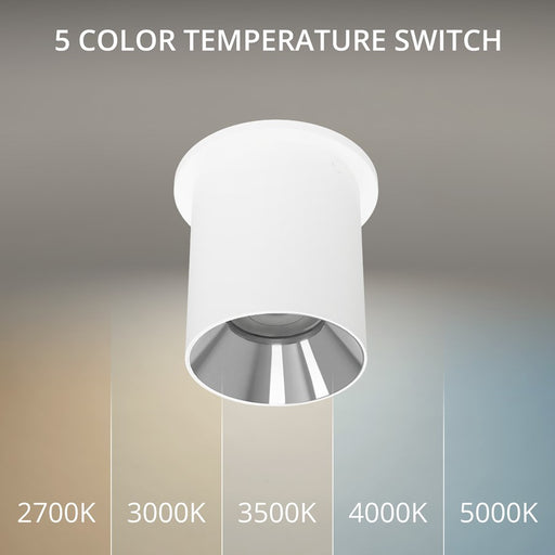 WAC Zoron 1Lt 3.5" RD Flush Mount/Flood Beam White-Chrome/Clear