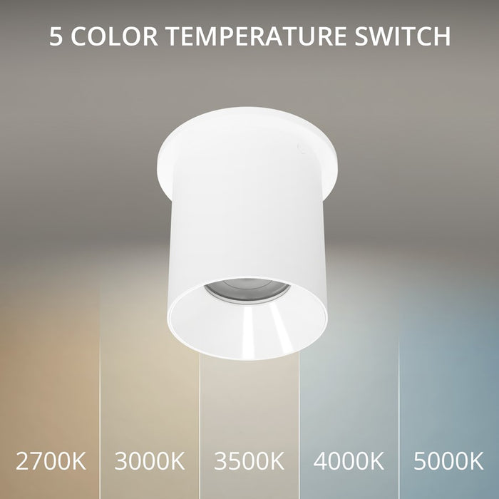 WAC Zoron 1Lt 3.5" RD Flush Mount/Flood Beam White-White/Clear