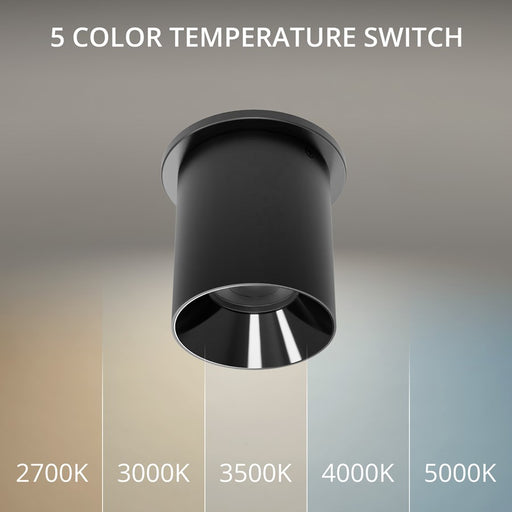 WAC Zoron 1Lt 3.5" RD Flush Mount/Narrow Beam Black-Black/Clear